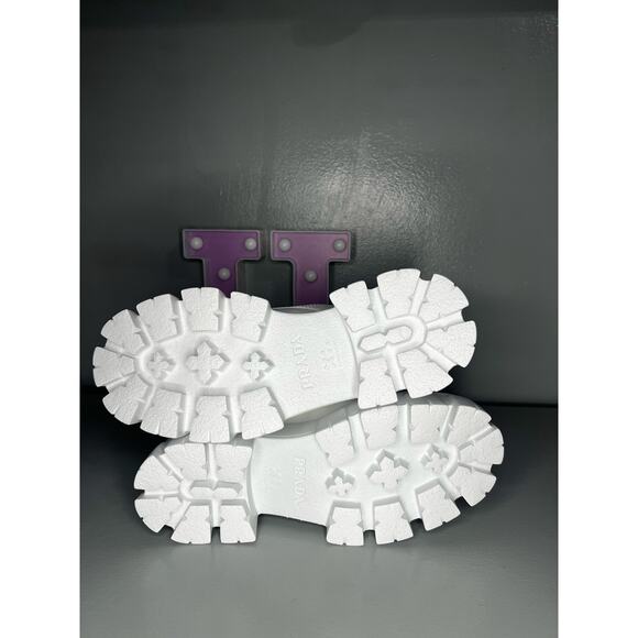 PRADA
Monolith Leather & Nylon Lug-Sole Combat Boots Sz 37.5 - Picture 4 of 12